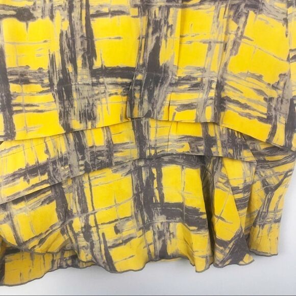 VERA WANG | Layered Detail Silk Blouse Yellow Sz 6 - Picture 5 of 10